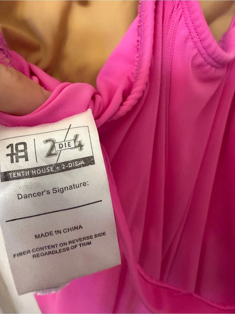 Tenth House solo 2 Die 4 Dance costume pink contemporary EXPOSURE TD24441 XXLA